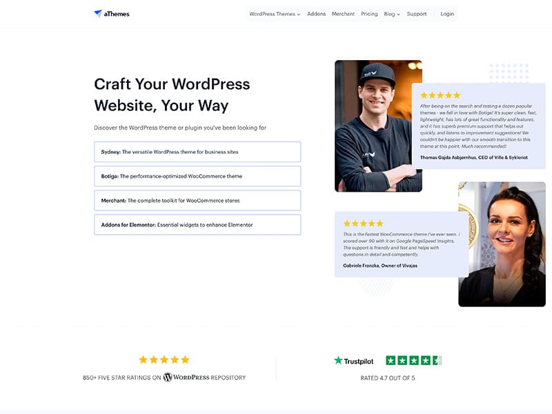aThemes- Web para Comprar Plantillas WordPress Premium